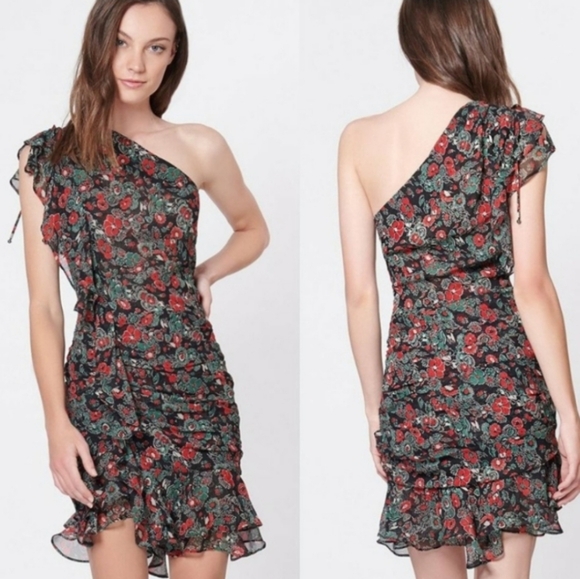 Veronica Beard Ballard One Shoulder Silk Dress - Picture 3 of 6